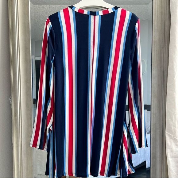 BCBGeneration Striped Wrist Tie A Line Dress Size S - Picture 4 of 7